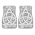 White Celtic Trinity Knot Symbol Print Front Car Floor Mats