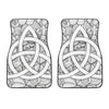 White Celtic Trinity Knot Symbol Print Front Car Floor Mats