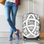 White Celtic Trinity Knot Symbol Print Luggage Cover