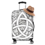 White Celtic Trinity Knot Symbol Print Luggage Cover