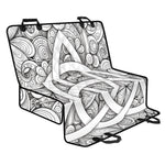 White Celtic Trinity Knot Symbol Print Pet Car Back Seat Cover