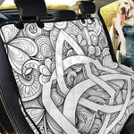 White Celtic Trinity Knot Symbol Print Pet Car Back Seat Cover