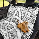 White Celtic Trinity Knot Symbol Print Pet Car Back Seat Cover