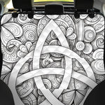 White Celtic Trinity Knot Symbol Print Pet Car Back Seat Cover