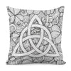 White Celtic Trinity Knot Symbol Print Pillow Cover