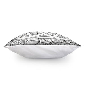 White Celtic Trinity Knot Symbol Print Pillow Cover