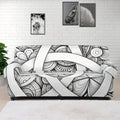 White Celtic Trinity Knot Symbol Print Sofa Cover