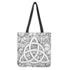 White Celtic Trinity Knot Symbol Print Tote Bag