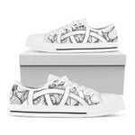 White Celtic Trinity Knot Symbol Print White Low Top Shoes
