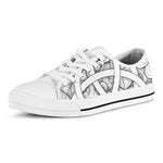 White Celtic Trinity Knot Symbol Print White Low Top Shoes