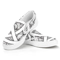 White Celtic Trinity Knot Symbol Print White Slip On Sneakers