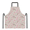 White Cherry Blossom Pattern Print Apron