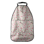 White Cherry Blossom Pattern Print Car Seat Organizers