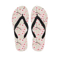 White Cherry Blossom Pattern Print Flip Flops