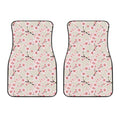 White Cherry Blossom Pattern Print Front Car Floor Mats