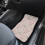 White Cherry Blossom Pattern Print Front Car Floor Mats