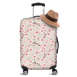 White Cherry Blossom Pattern Print Luggage Cover