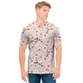 White Cherry Blossom Pattern Print Men's T-Shirt