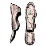 White Cherry Blossom Pattern Print Muay Thai Shin Guard