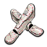 White Cherry Blossom Pattern Print Muay Thai Shin Guard