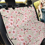 White Cherry Blossom Pattern Print Pet Car Back Seat Cover