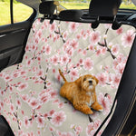 White Cherry Blossom Pattern Print Pet Car Back Seat Cover