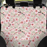 White Cherry Blossom Pattern Print Pet Car Back Seat Cover