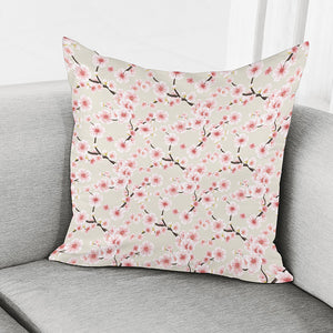 White Cherry Blossom Pattern Print Pillow Cover