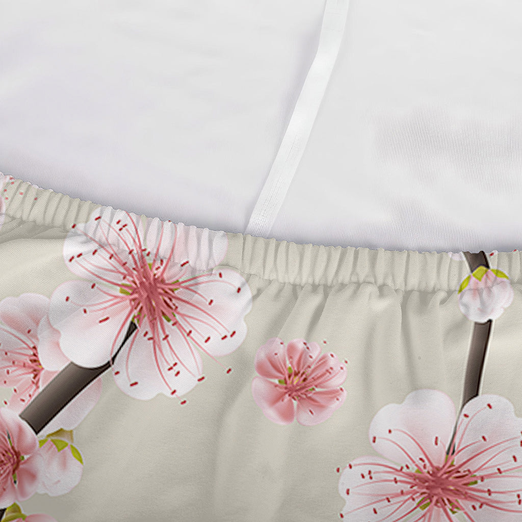 White Cherry Blossom Pattern Print Sofa Cover