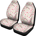 White Cherry Blossom Pattern Print Universal Fit Car Seat Covers