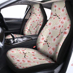 White Cherry Blossom Pattern Print Universal Fit Car Seat Covers