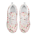 White Cherry Blossom Pattern Print White Sneakers