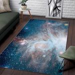 White Cloud Galaxy Space Print Area Rug GearFrost