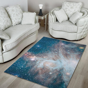 White Cloud Galaxy Space Print Area Rug GearFrost