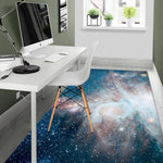 White Cloud Galaxy Space Print Area Rug GearFrost