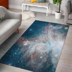 White Cloud Galaxy Space Print Area Rug GearFrost