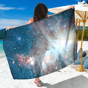 White Cloud Galaxy Space Print Beach Sarong Wrap