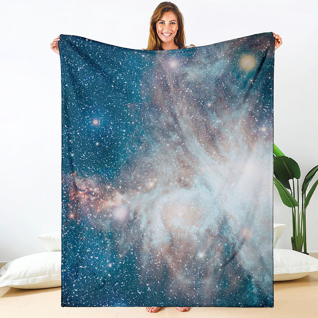 White Cloud Galaxy Space Print Blanket