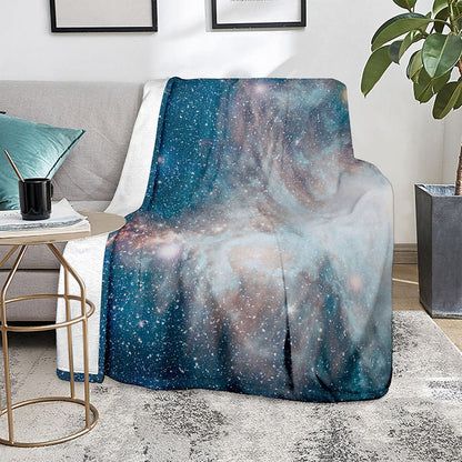 White Cloud Galaxy Space Print Blanket