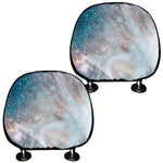 White Cloud Galaxy Space Print Car Headrest Covers