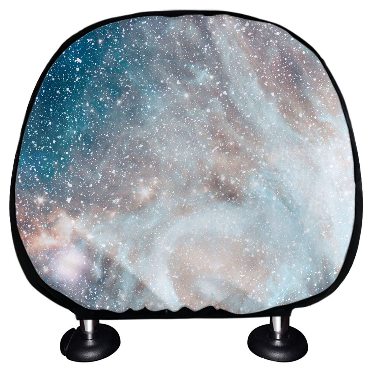 White Cloud Galaxy Space Print Car Headrest Covers