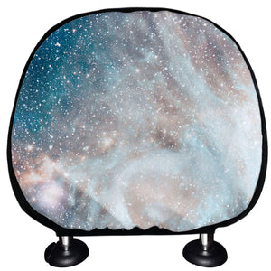 White Cloud Galaxy Space Print Car Headrest Covers