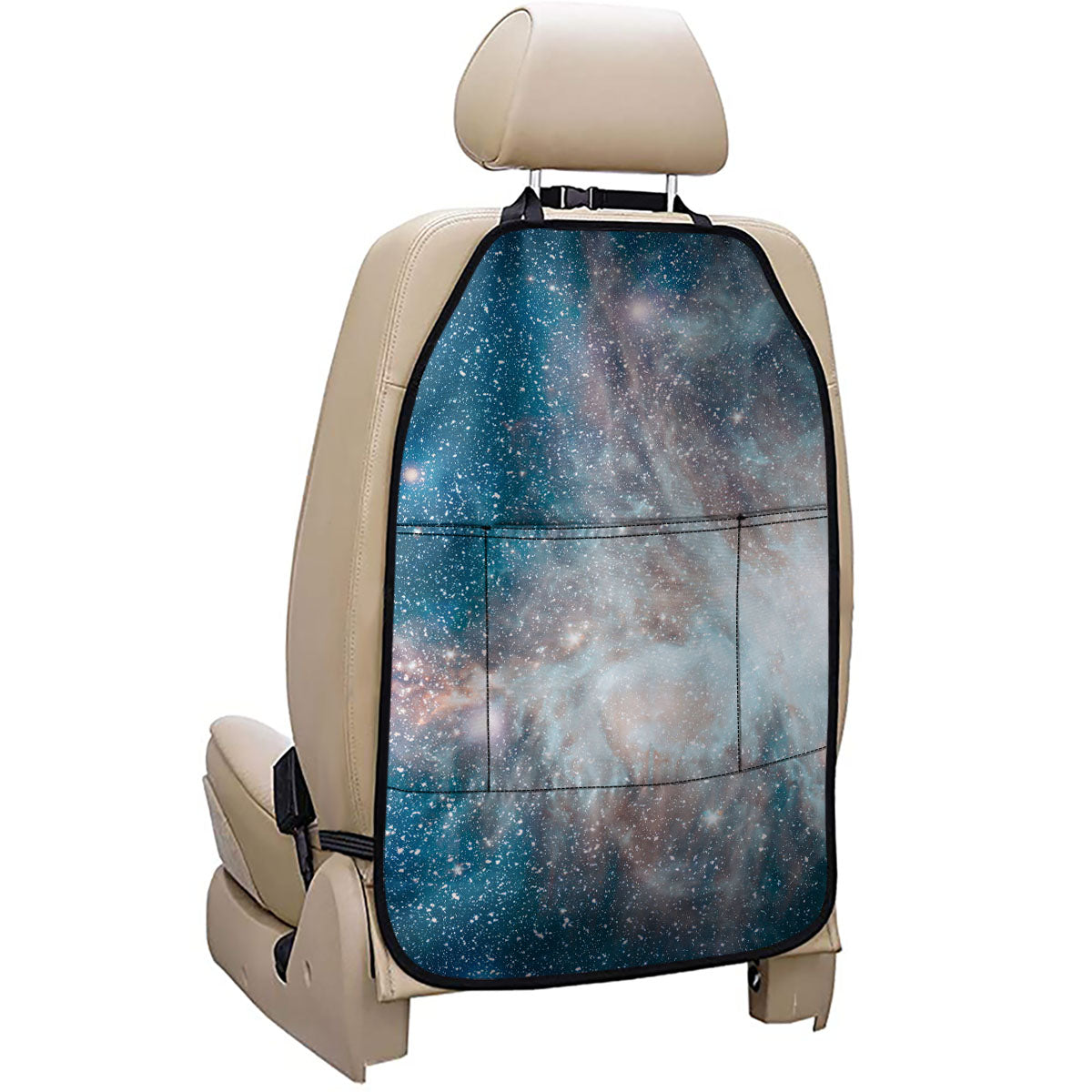 White Cloud Galaxy Space Print Car Seat Organizers