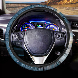 White Cloud Galaxy Space Print Car Steering Wheel Cover