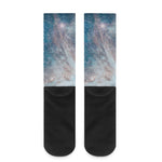 White Cloud Galaxy Space Print Crew Socks