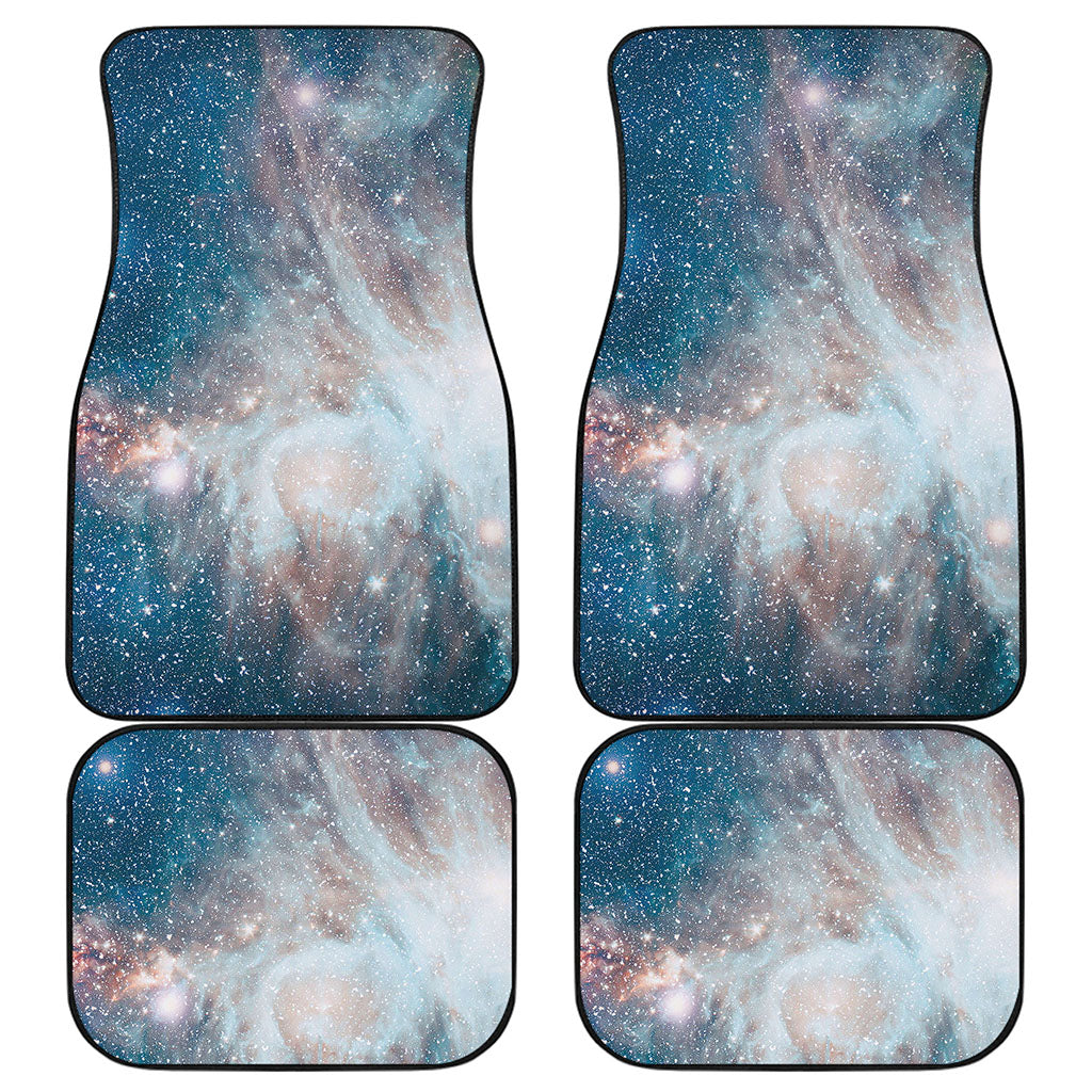 White Cloud Galaxy Space Print Front and Back Car Floor Mats