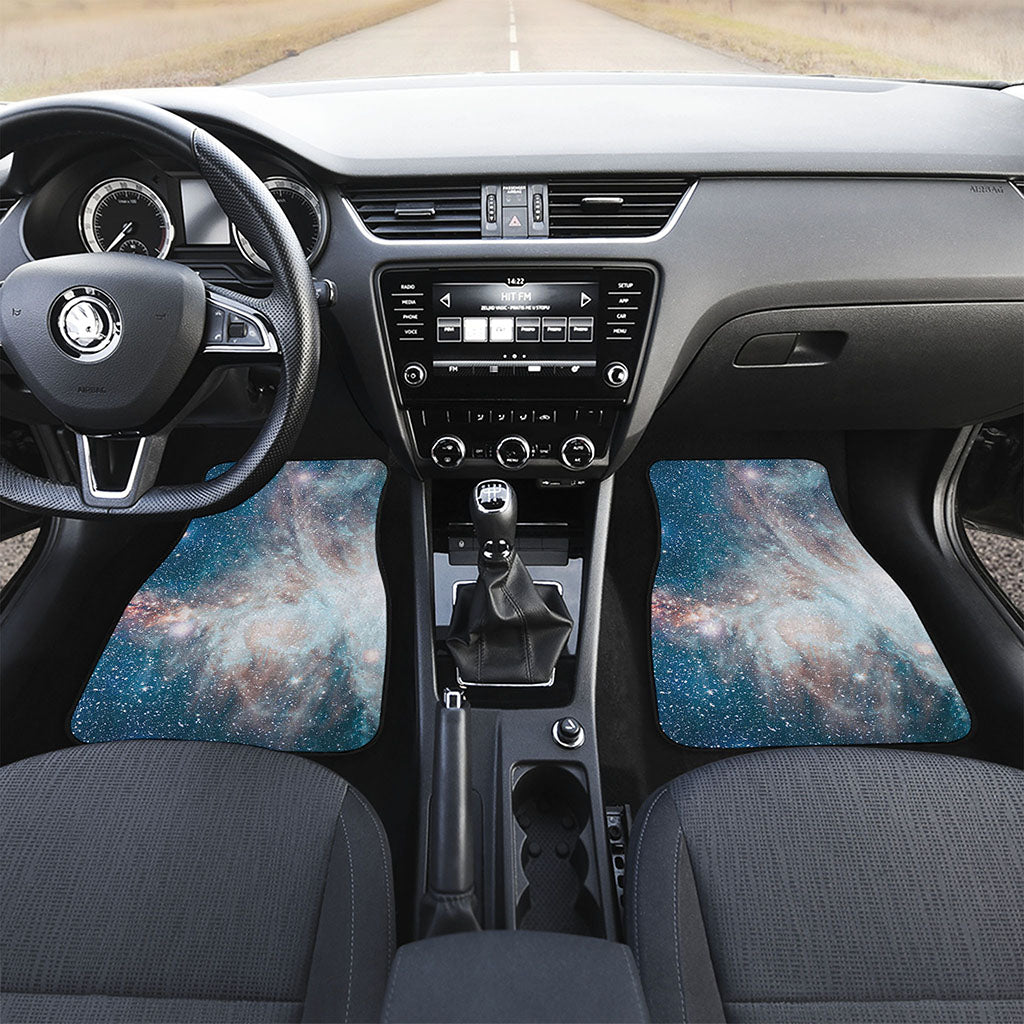 White Cloud Galaxy Space Print Front and Back Car Floor Mats