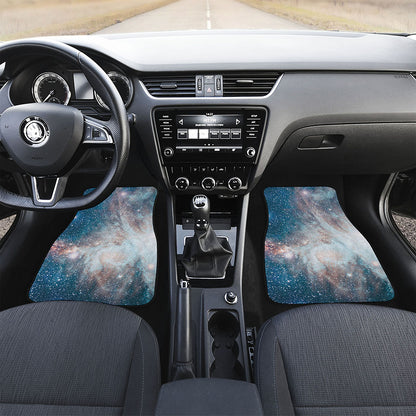 White Cloud Galaxy Space Print Front and Back Car Floor Mats