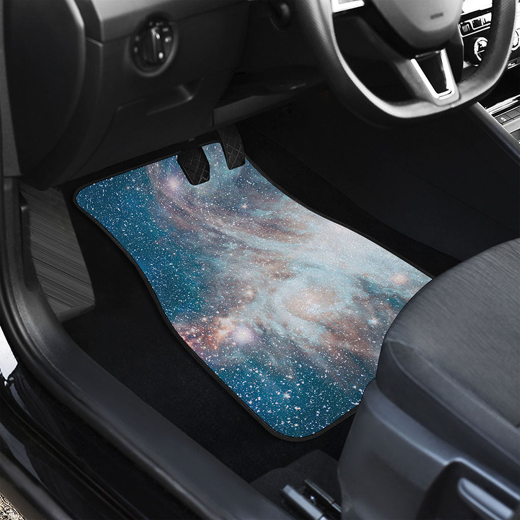 White Cloud Galaxy Space Print Front and Back Car Floor Mats