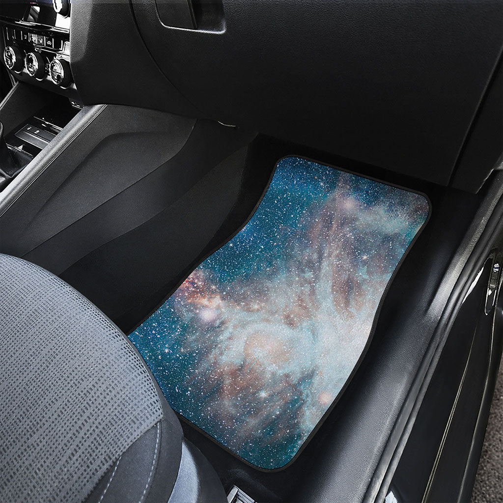 White Cloud Galaxy Space Print Front and Back Car Floor Mats